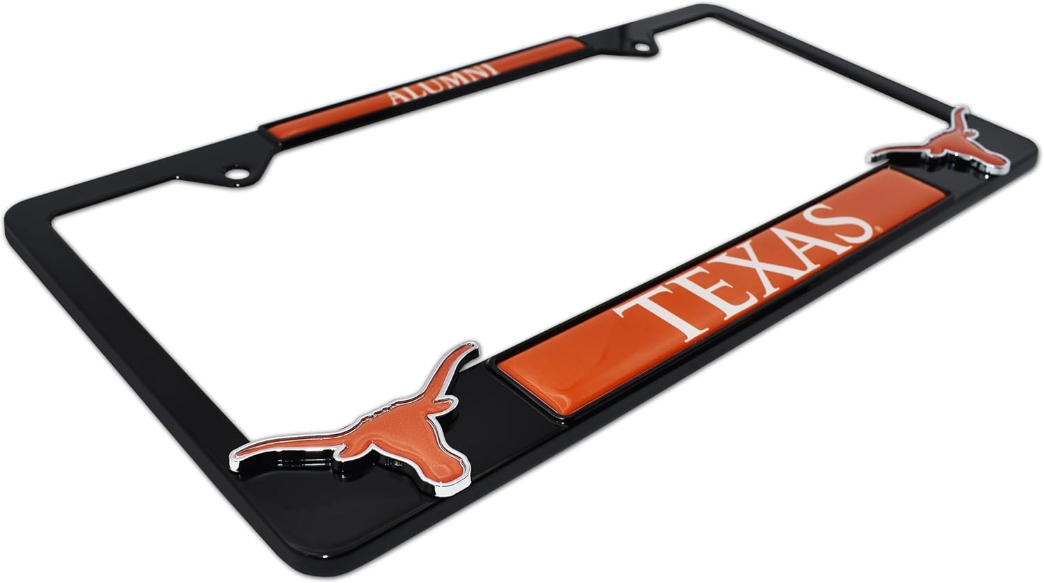Elektroplate Officially Licensed – University of Texas Alumni Black Metal License Plate Frame with 3D Logos affixed | Premium Metal Car Tag Holder | Weather-Proof Automotive Accessory - Image 4