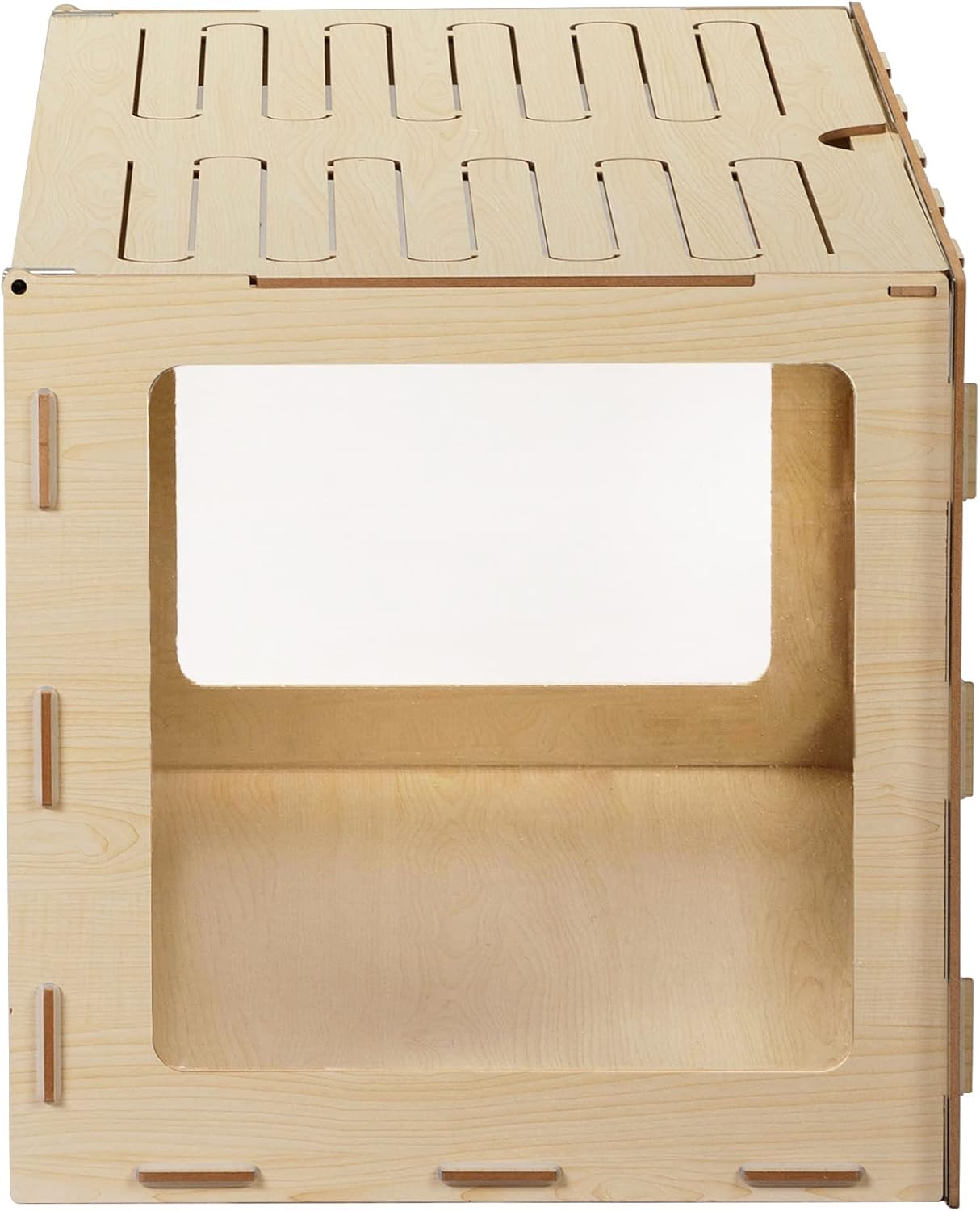 Wooden Hamster Cage Large Animal Cage Acrylic Transparent Board, Light Habitat with Openable Top for Hamster, Rabbits, Guinea Pigs, Chinchillas, 31.5" L x 16.14" W x 15.75" H, Natural