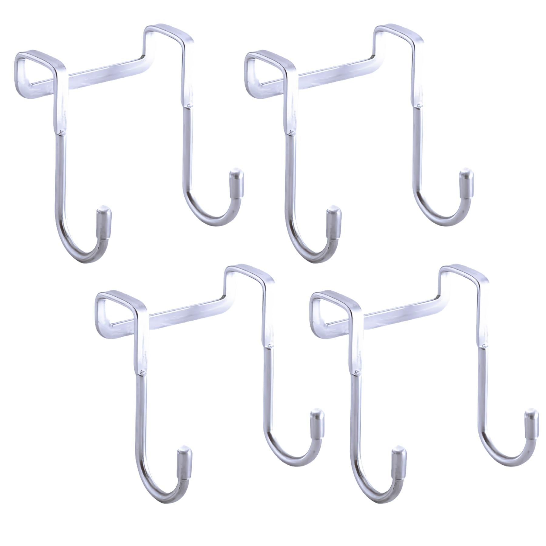 Over Cabinet Door Hook &amp; Wardrobe Door Hook, Stainless Steel Hanging Hooks for Towels, Bags, Clothes – Bathroom Door Hooks for Towels, Kitchen Cabinet Hooks, Wardrobe Hooks, Dorm Room Hangers (4PCS)