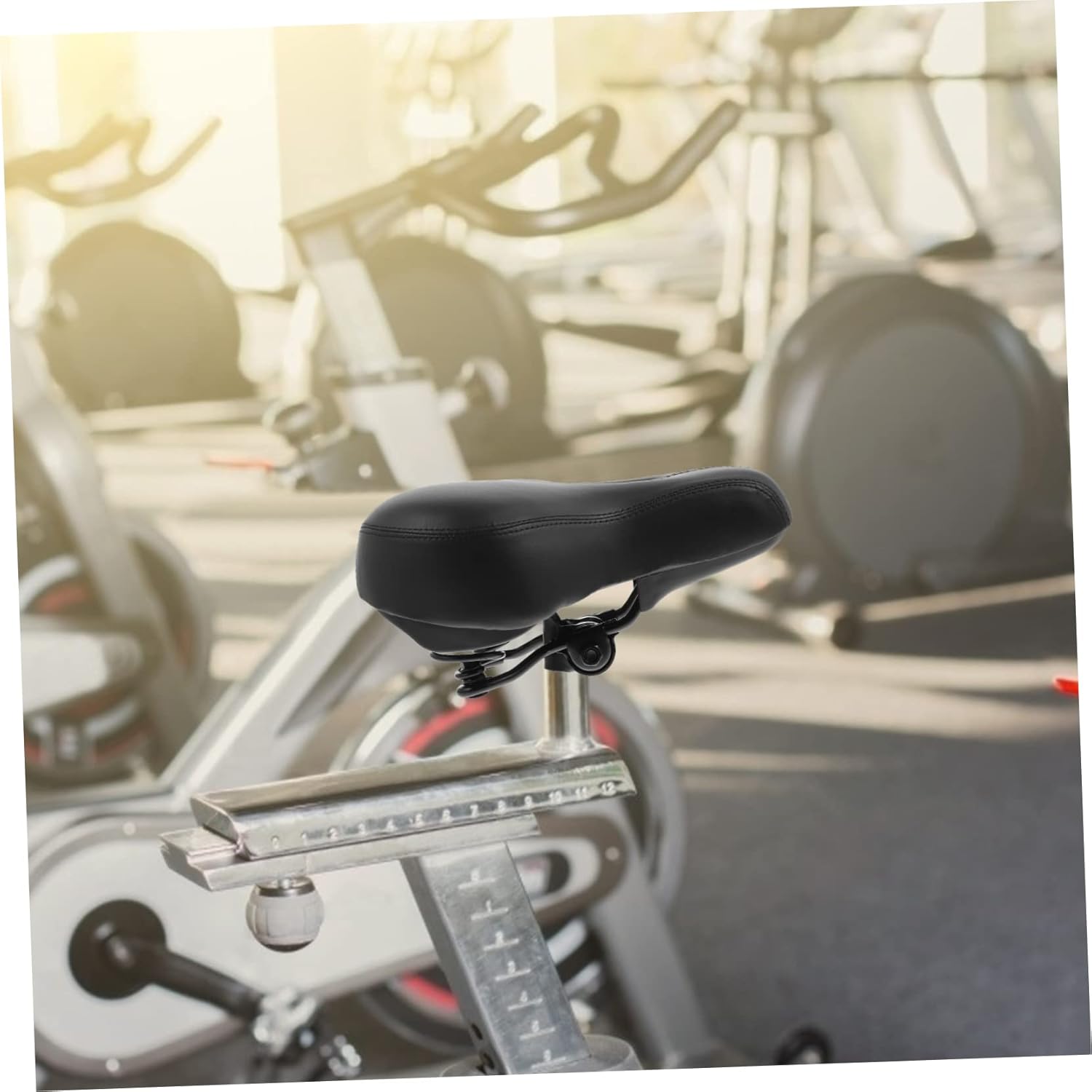 POPETPOP Comfortable Fitness Bike Saddle Cushion Soft Gel Exercise Bike Seat Cover for Men and Women Durable High Rebound Material for Indoor Cycling and Gym Use