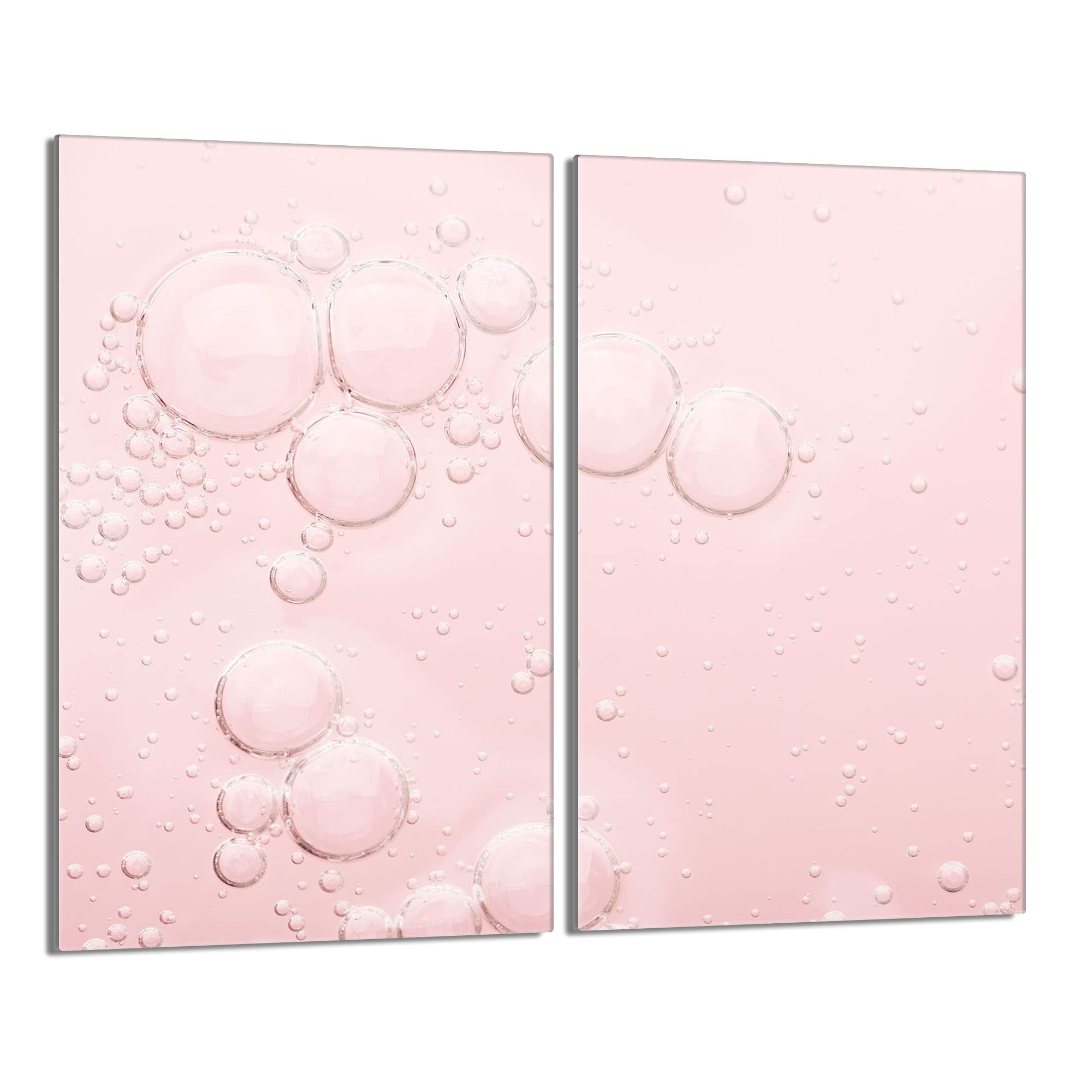 DarHaus Tabla de cortar decorativa de cristal templado y cubre vitro, Placa protectora de vitrocerámica 30 x 52 cm 2 piezas, para inducción, protección contra salpicaduras, decoración, ROSA