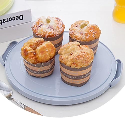 Miniatura 5 de JIANWEI Porta pasteles con asa, recipiente redondo de almacenamiento de pasteles de queso de 8 pulgadas, bandeja redonda para cupcakes con cubierta