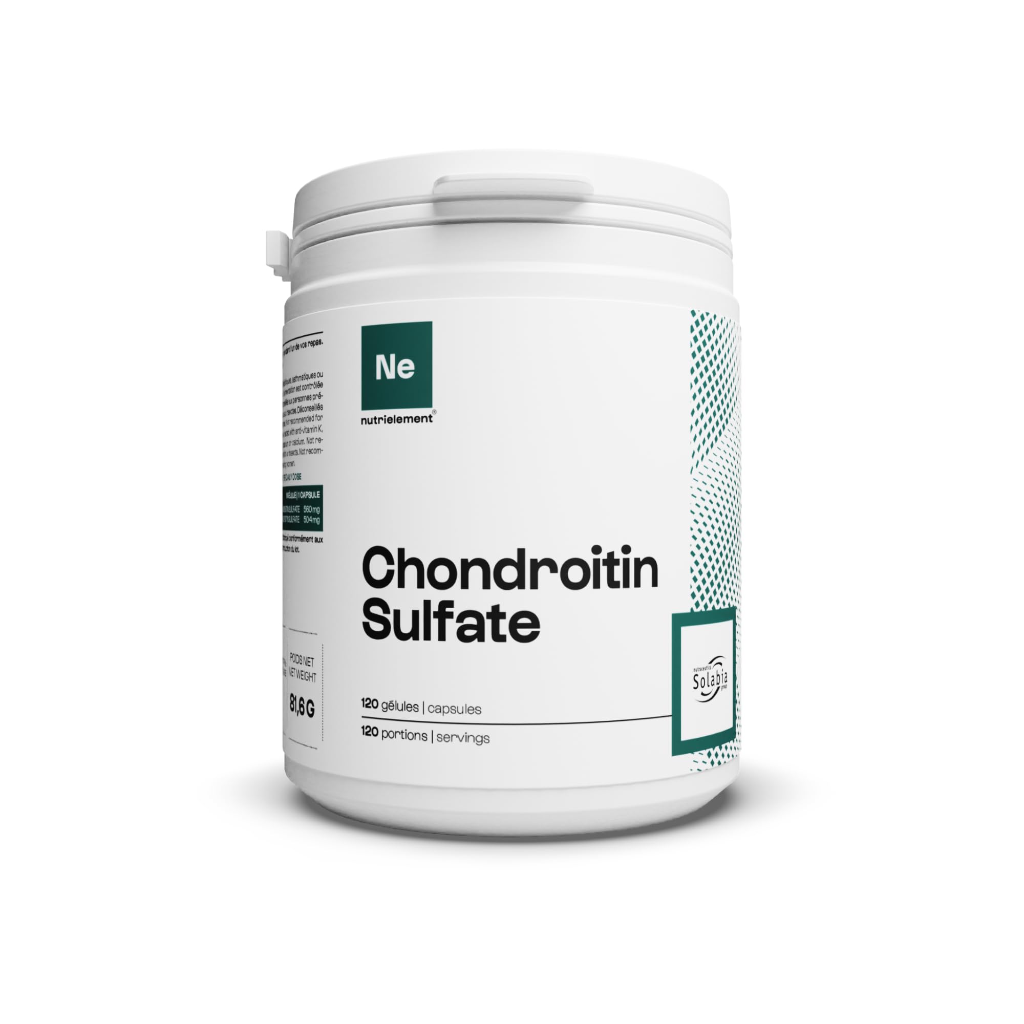 Chondroïtine Sulfate 100% Pure | Protecteur articulaire • Résistance des tendons • Régénération tissulaire |Nutrielement by Nutrimuscle | 120 Gélules