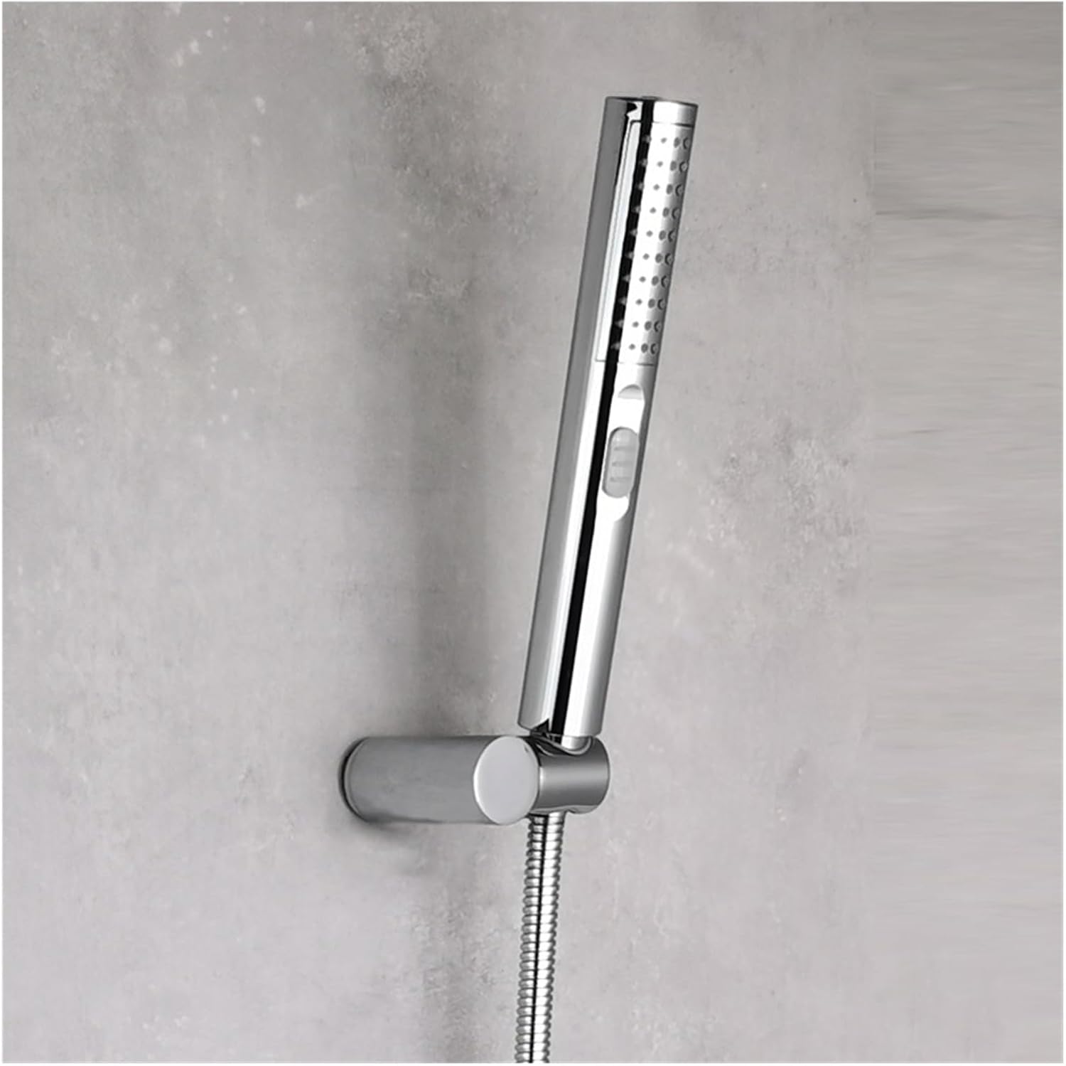 Bathroom Brass Round Hand Shower Set Brushed Gold Matt Black Metal Grey in Wall Outlet with Shower Holder 1.5 Hose (Color : A BG with Outlet)
