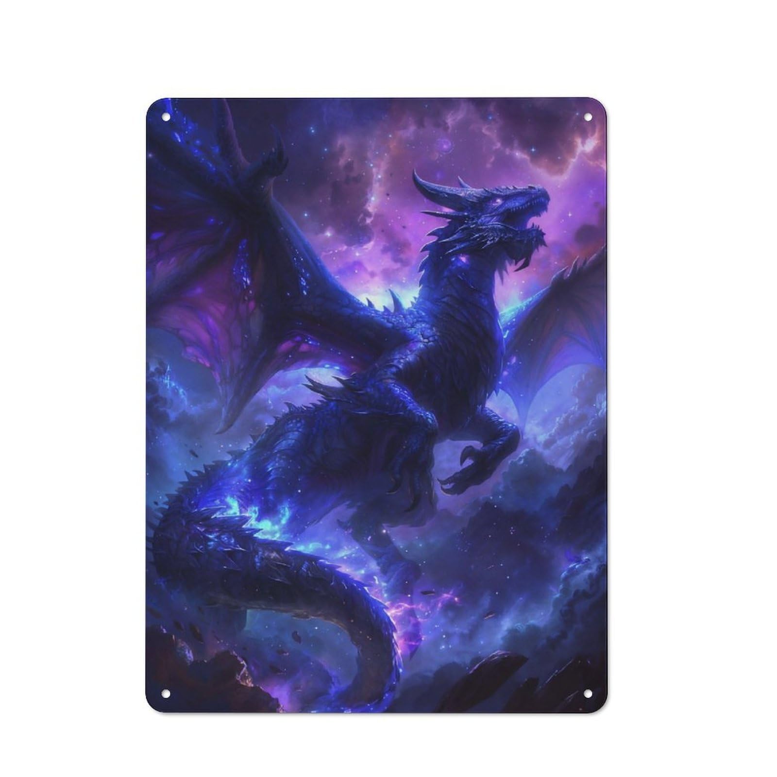 Junmoney Lightning Dragon Retro Metal Wall Sign 40X30cm For Guest Room Or Hallway, New-Space Wall Decor For Home Decor Collectors