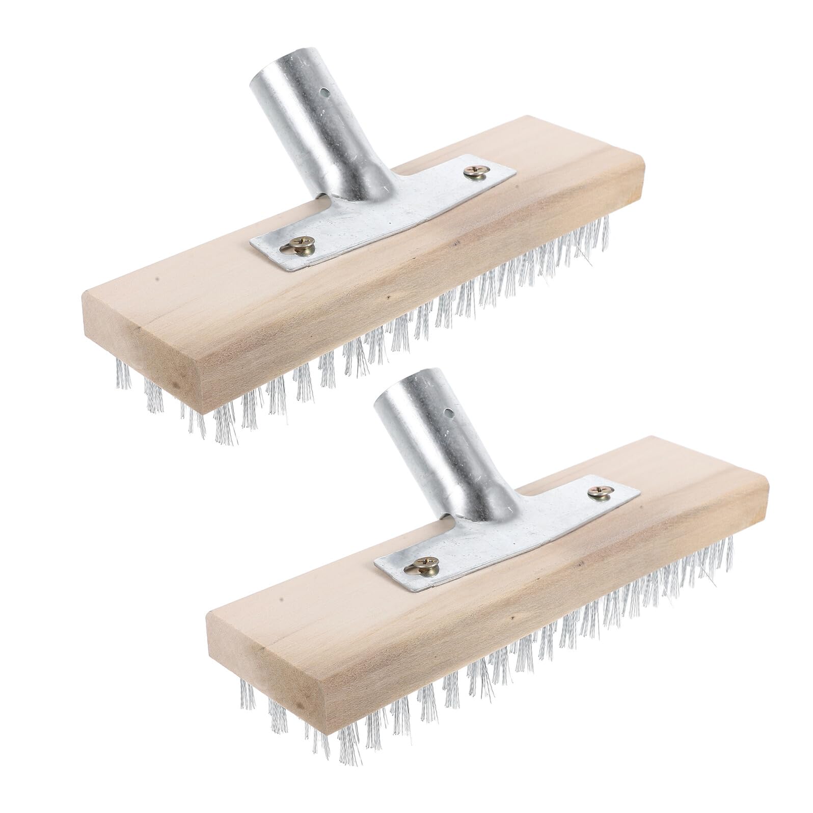 Uonlytech 2pièces Brosse De Nettoyage Fil Acier Inoxydable pour Sols Extérieurs Et Ponts De Bateaux Lot de Têtes De Brosse Métallique Robuste pour Enlever Les Taches sur Béton Et Surfaces Ex
