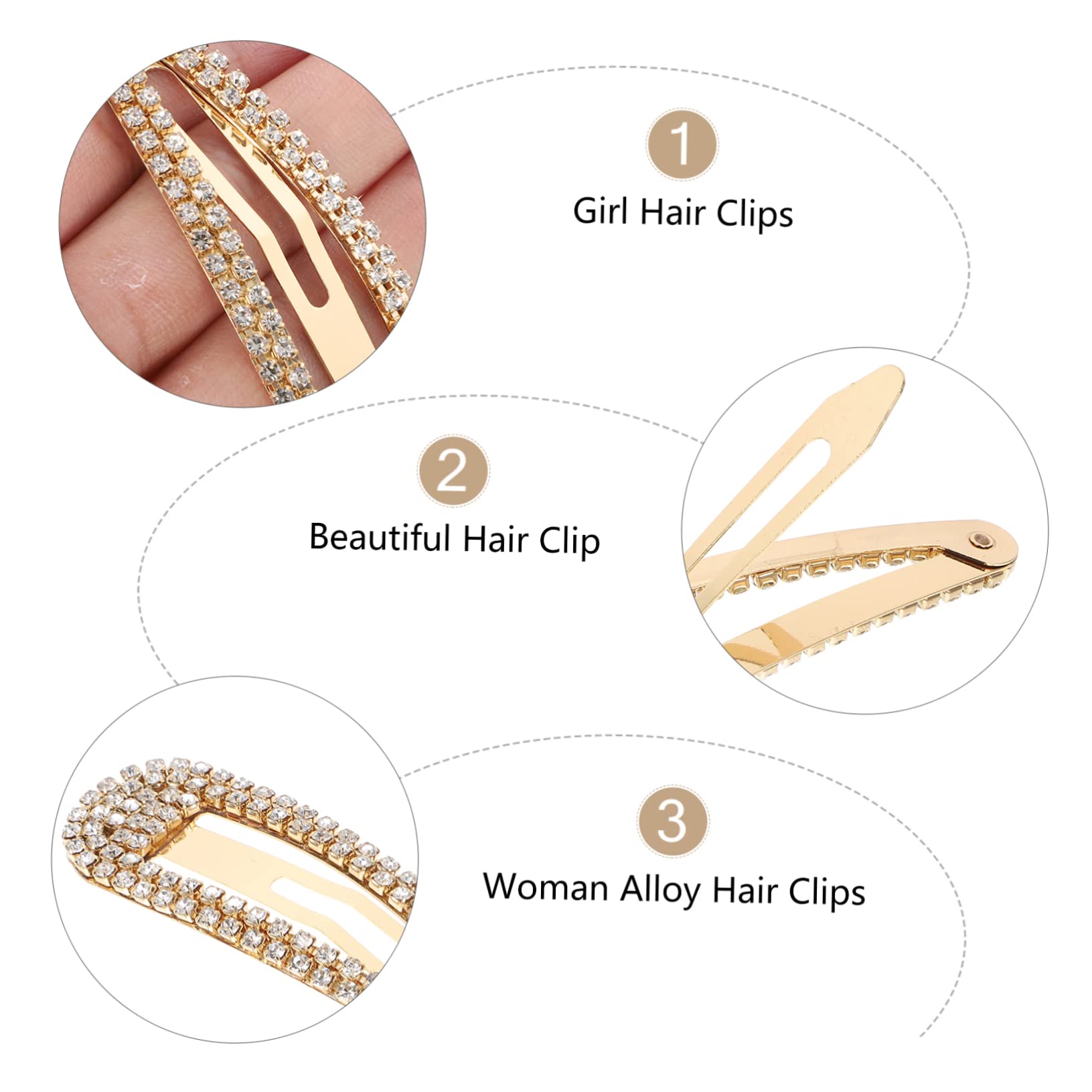 MAGICLULU 20 Stk Haarspange Mit Strass Haarspange Aus Kristall Haar Klammern n Für Damen Entenschnabel-n Hochzeit Bobby Fräulein Zinklegierung Wassertropfen