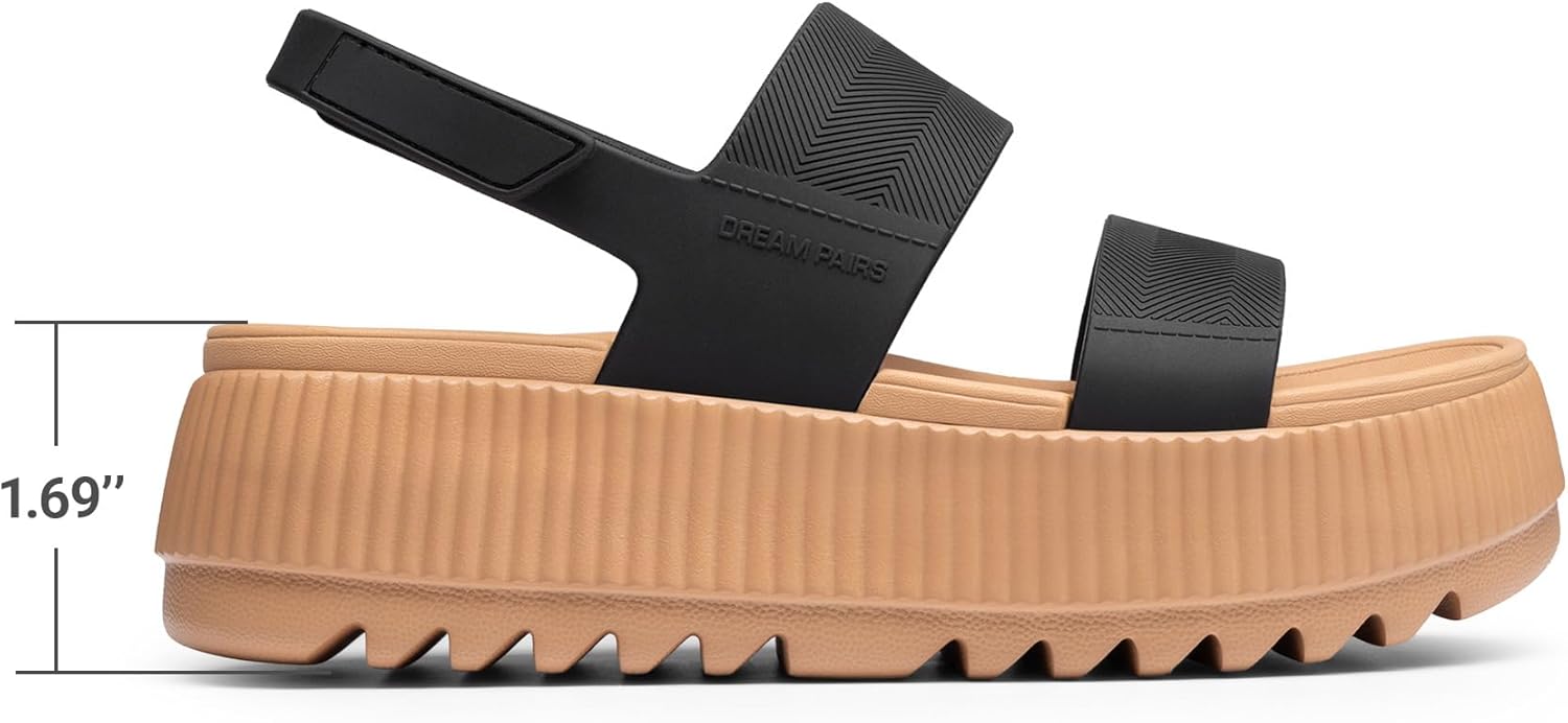 DREAM PAIRS Women's Platform Water Sandals Adjustable Lightweight Waterproof Summer Beach Wedge Chunky Sandals - Image 8