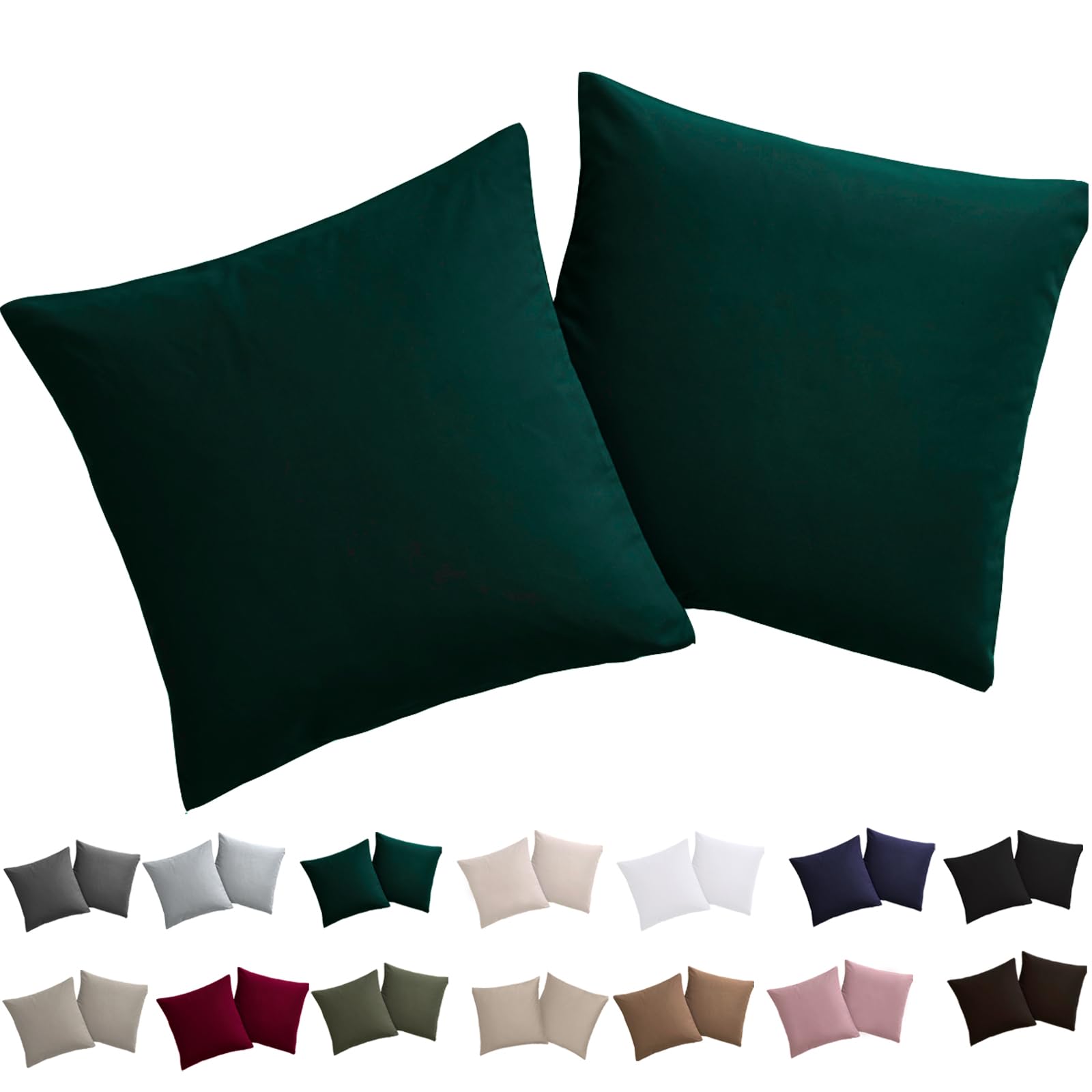 Soifox 2er Set Kissenbezug Mikrofaser weich und angenehm bügelfrei & knitterfrei