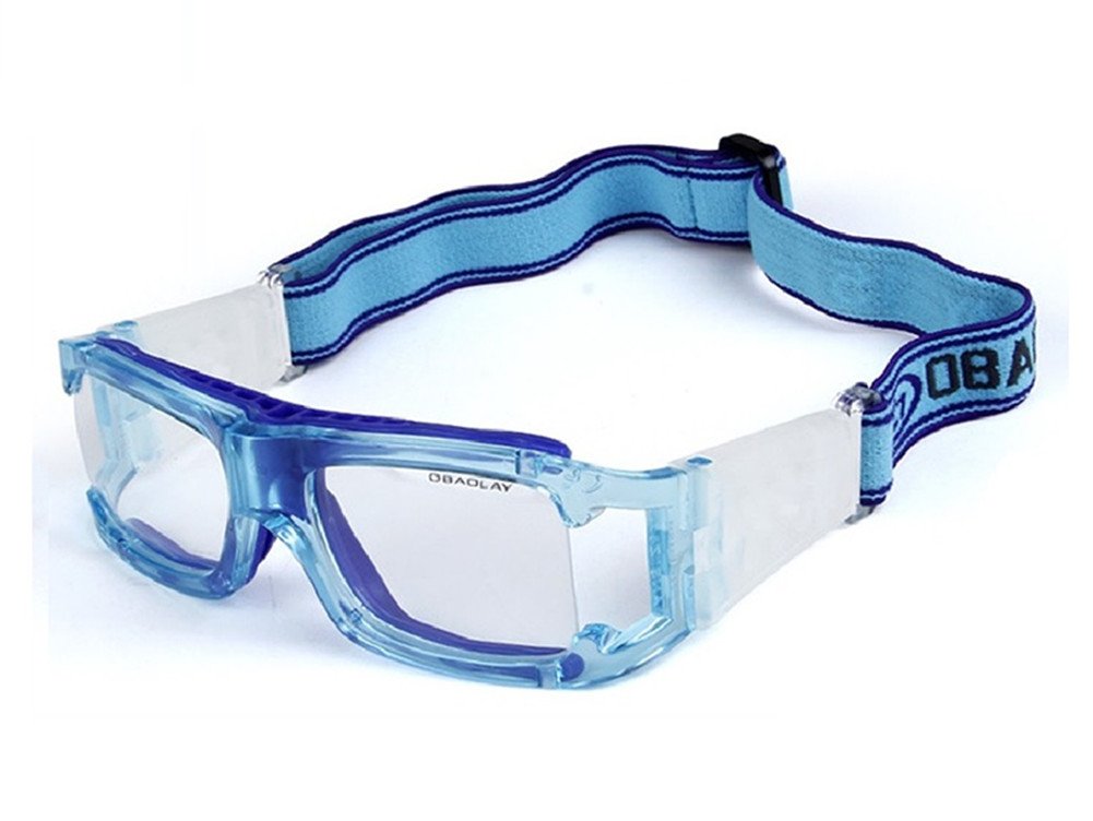 KagogoBasketball Football Avant-garde Fashion Sports Glasses Antifog Anti Shock Collision Wearable Glasses Sports Goggles (Transparent Blue)