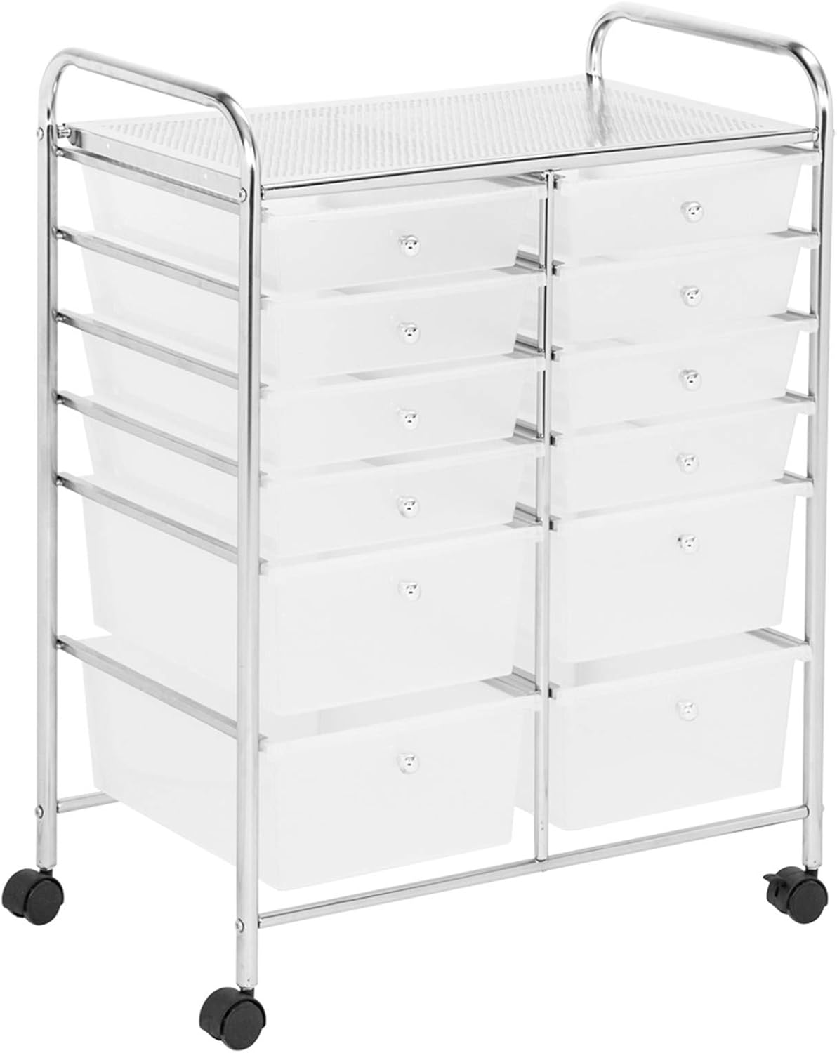 Bysesion Clear 12Drawer Organizer Cart Office Products