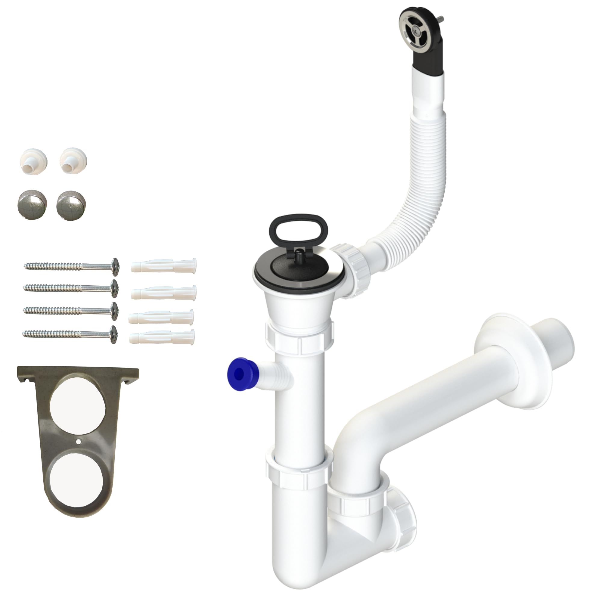 Umywalka z syfonem umywalka z tworzywa sztucznego kolor szary granit, długość 61 cm wisząca instalacja wodna kuchnia łazienka wytrzymałe koryto do mycia