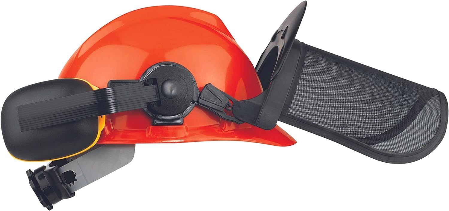 Einhell elmetto protettivo (circonferenza 52 - 66 cm, con visiera sollevabile, con para orecchie sollevabili)