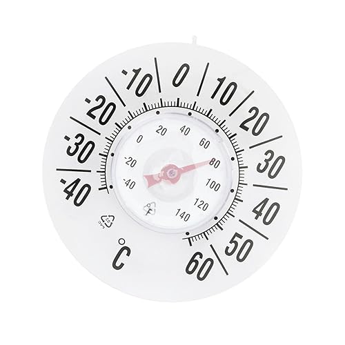Indoor Temperature Gauge, Suction Wireless Meter, 7.09 Inches Wall Clock with Accurate Reading, Temperature Meters with Reliable Sensor, Home