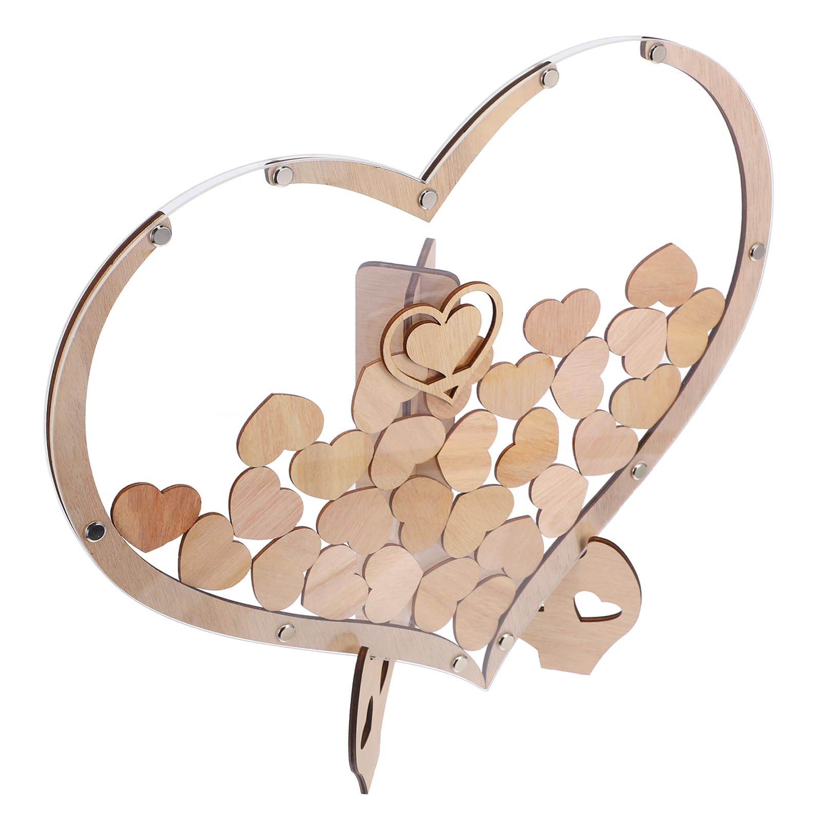 Zerodeko Libro de Firmas para Bodas Marco de Madera en Forma de Corazón, Pieza Decorativa Versátil y Diseño Creativo para Ocasiones Obsequios