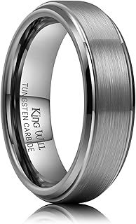 Classic Tungsten Wedding Band for Men, 6/7/8/9/10mm Widths, Polished Finish Step Edge Matte Rings Comfort Fit