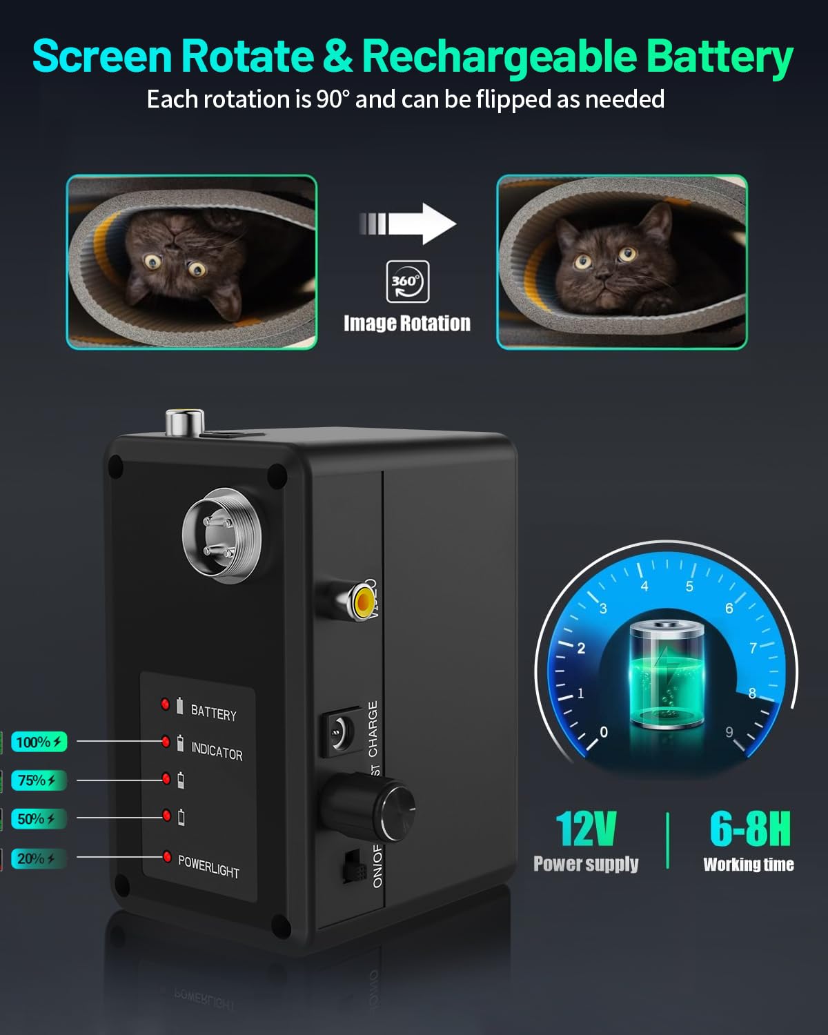 Anysun Sewer Inspection Camera - 100ft with 7" Monitor, DVR, 16GB Card, 12 Lights, Plumbing Pipe Camera for Plumber & Homeowner