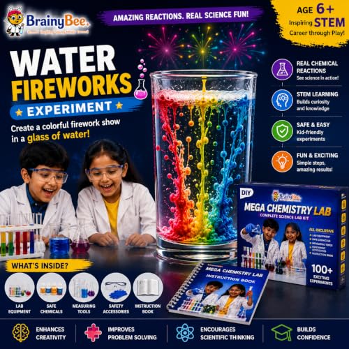 Image of Mega Science Lab Kit for Kids | 100 Experiments | STEM Educational DIY Toy | Age 6-15 with 100 Plus Chemistry Experiments STEM Learning Set
