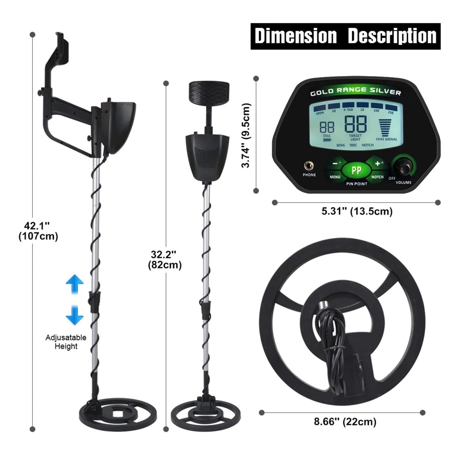 High Accuracy Professional MD-4090 Underground Metal Detector LCD Metal Detector With Memory Function Backlight Adjustable(MD-4090SET)