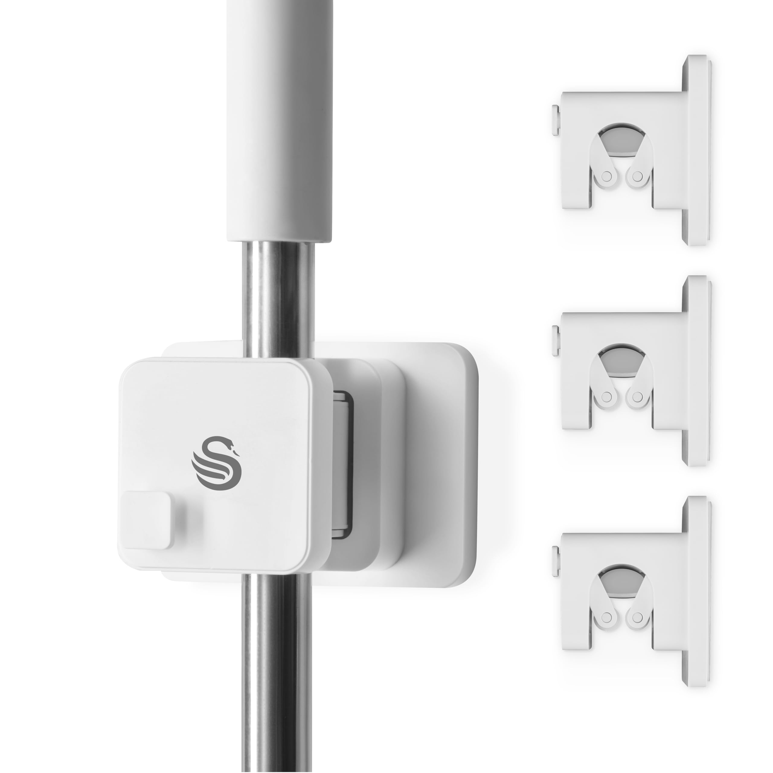 Swan Unisex White Elevate Pack Of 3 Self-Adhesive Wall Mount Clips In