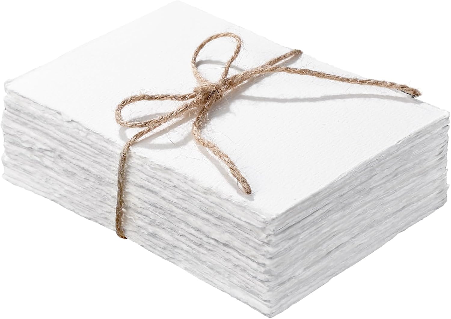 Panelee 100 Sheets 300 GSM Handmade Watercolor Paper Bulk with Deckled Edge 4 x 6 Inch Textured Cotton White Blank Thick Paper for Wedding Invitations Crafts Watercolor Greeting Cards