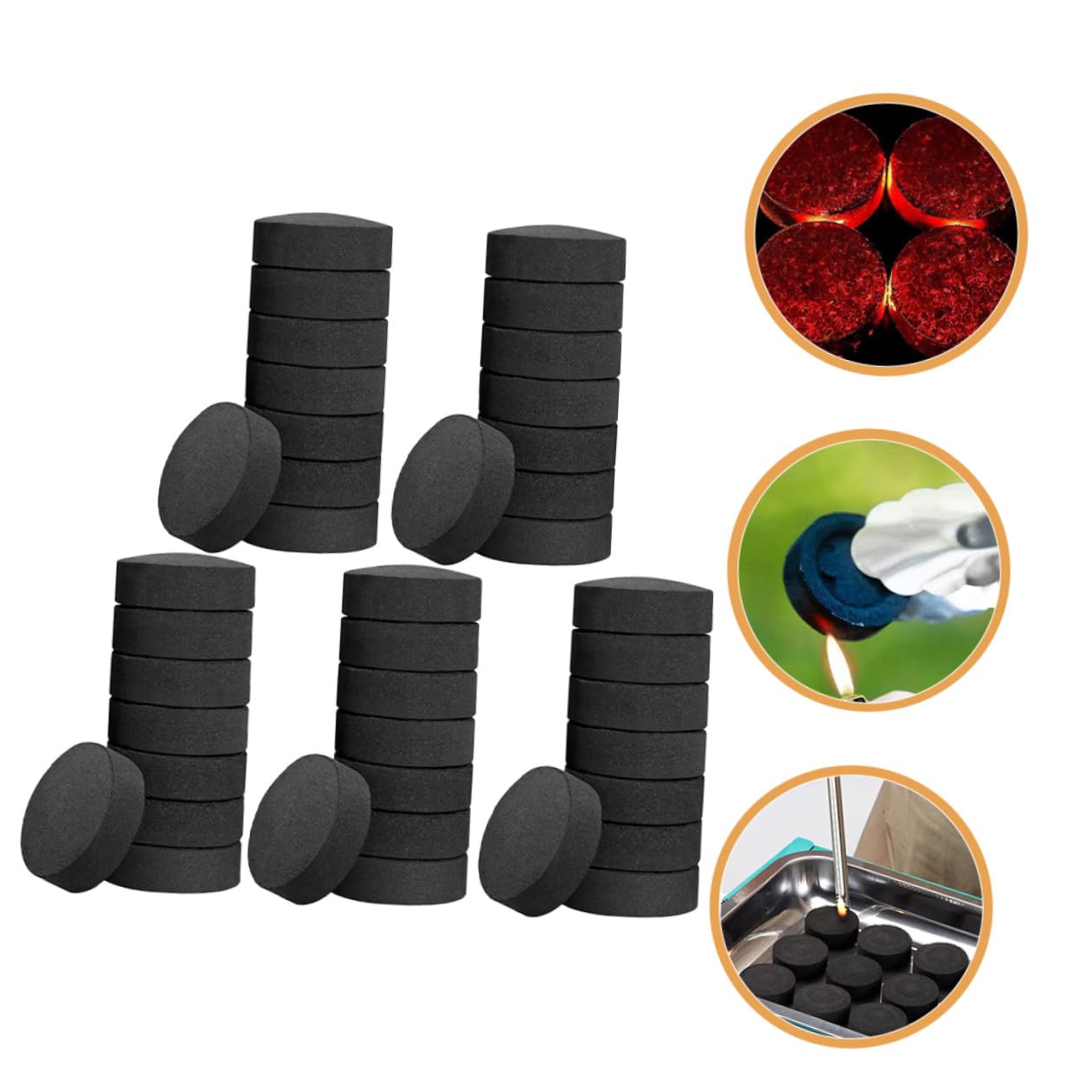Artibetter 70 Pastillas de Carbón de Leña Multifuncional para Barbacoa Portátil y Fácil de Usar, Carbón Vegetal Ligero Adecuado para Picnic y Fiestas Familiares