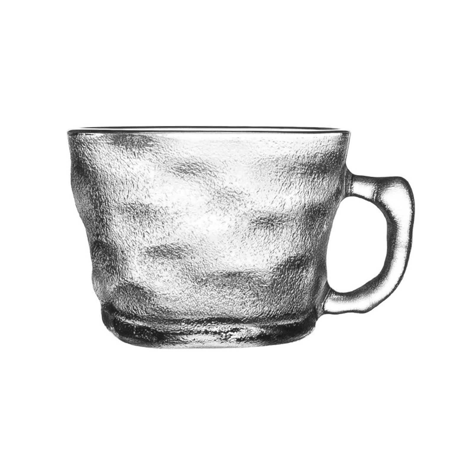 Taza de vidrio sin plomo de 360 ml con asa y diseño glaciar para bebidas diarias