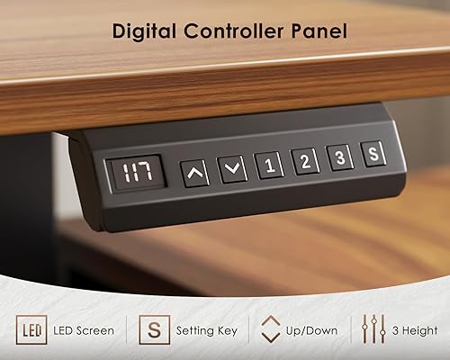 Miniatura 7 de OffiGo Escritorio eléctrico de pie en forma de L de 55 pulgadas con cajones y juegos de archivadores, escritorio ejecutivo para computadora de