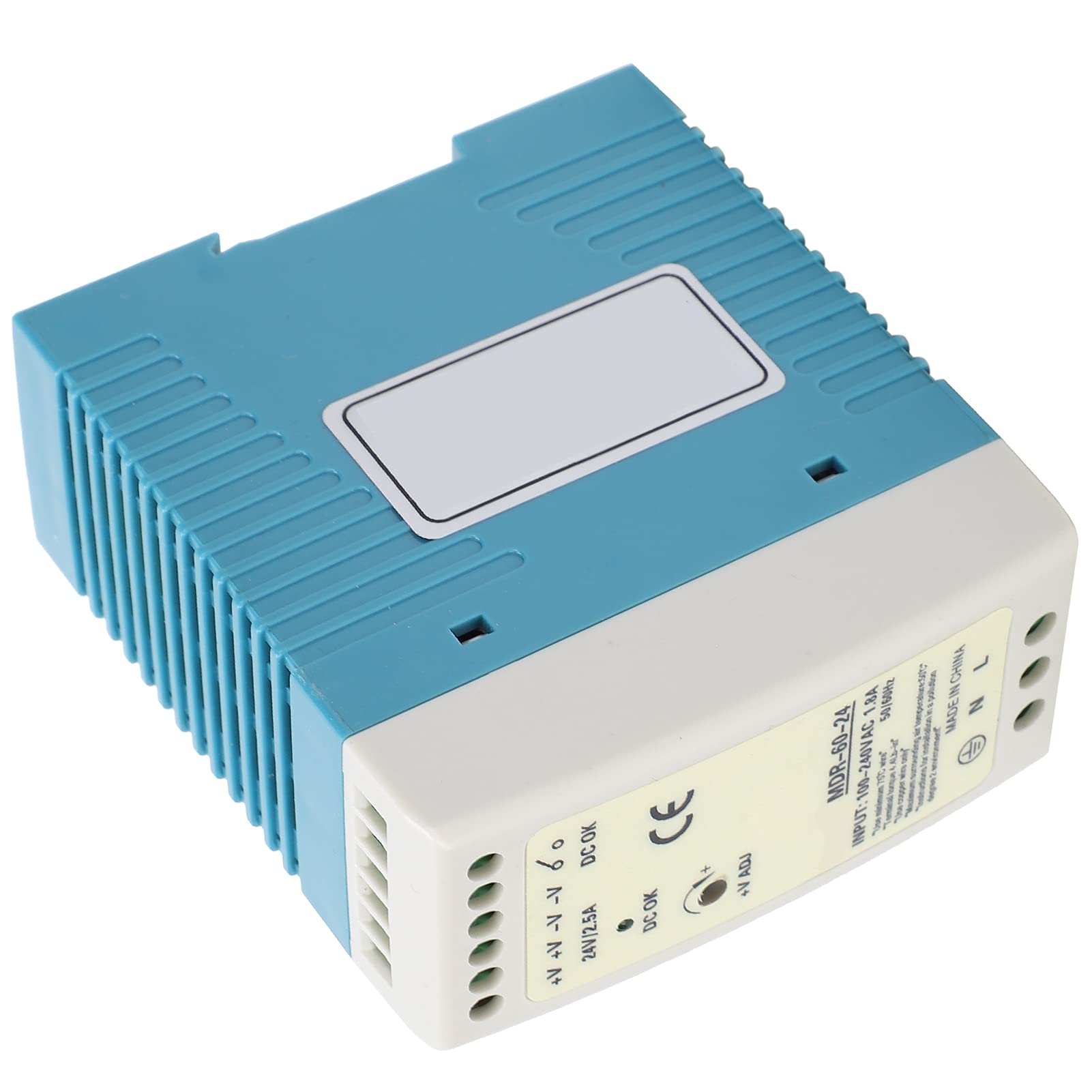 100 Alimentatore su guida DIN 240 V CA, protezione da surriscaldamento, sovraccarico da cortocircuito, materiale ABS ad alta efficienza energetica, per pannelli di