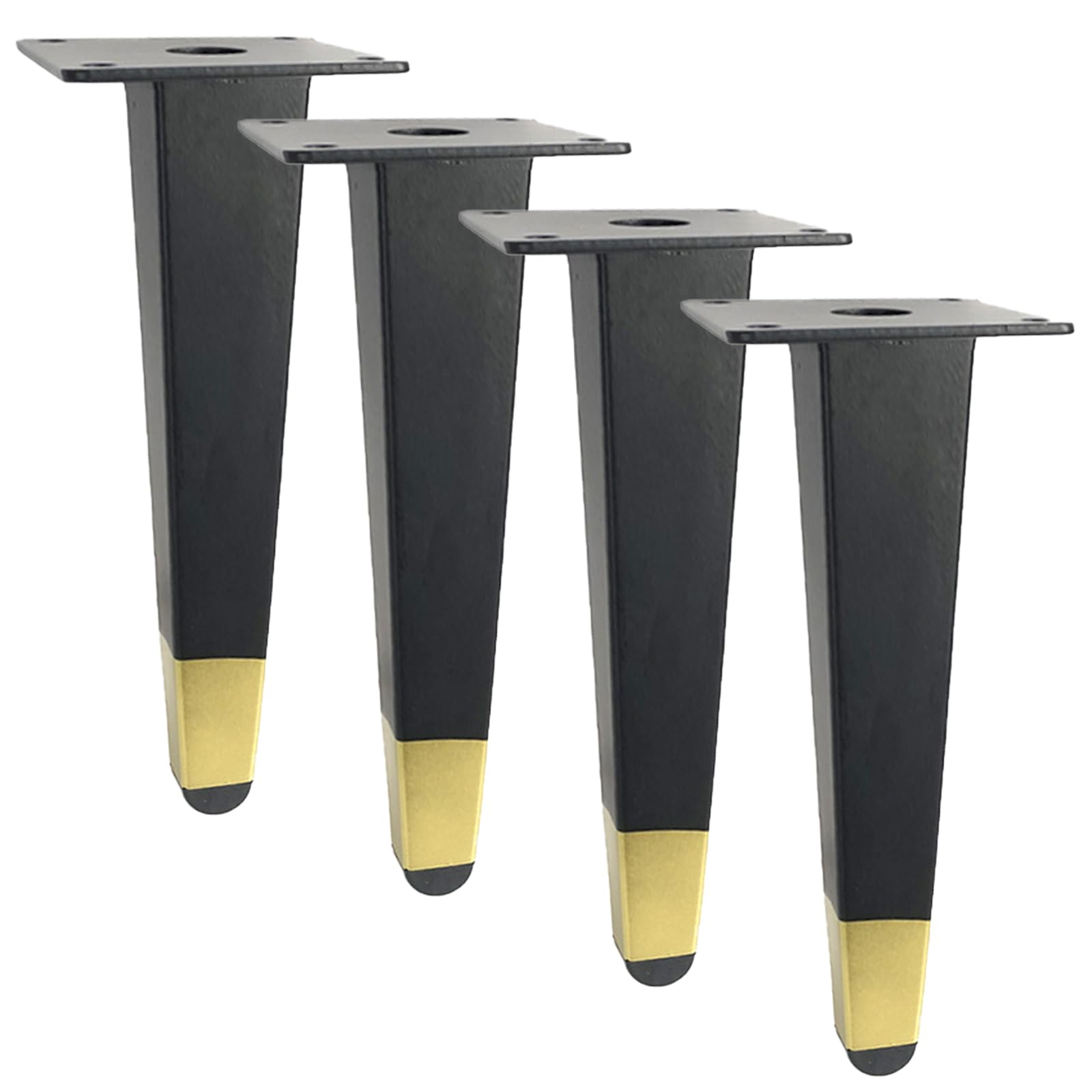 Generico Gambe per Mobili Nero Oro 4 Pezzi Supporto Piedini per Tavolo Nero Oro Vernice Spray in Ferro Piedini per Divano Altezza: 13-20 cm Piedini per Mobile 20 cm/7,9"