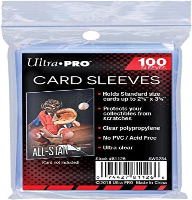 Ultra Pro Soft Card Sleeves 25/8" X 35/8", Ultra Clear