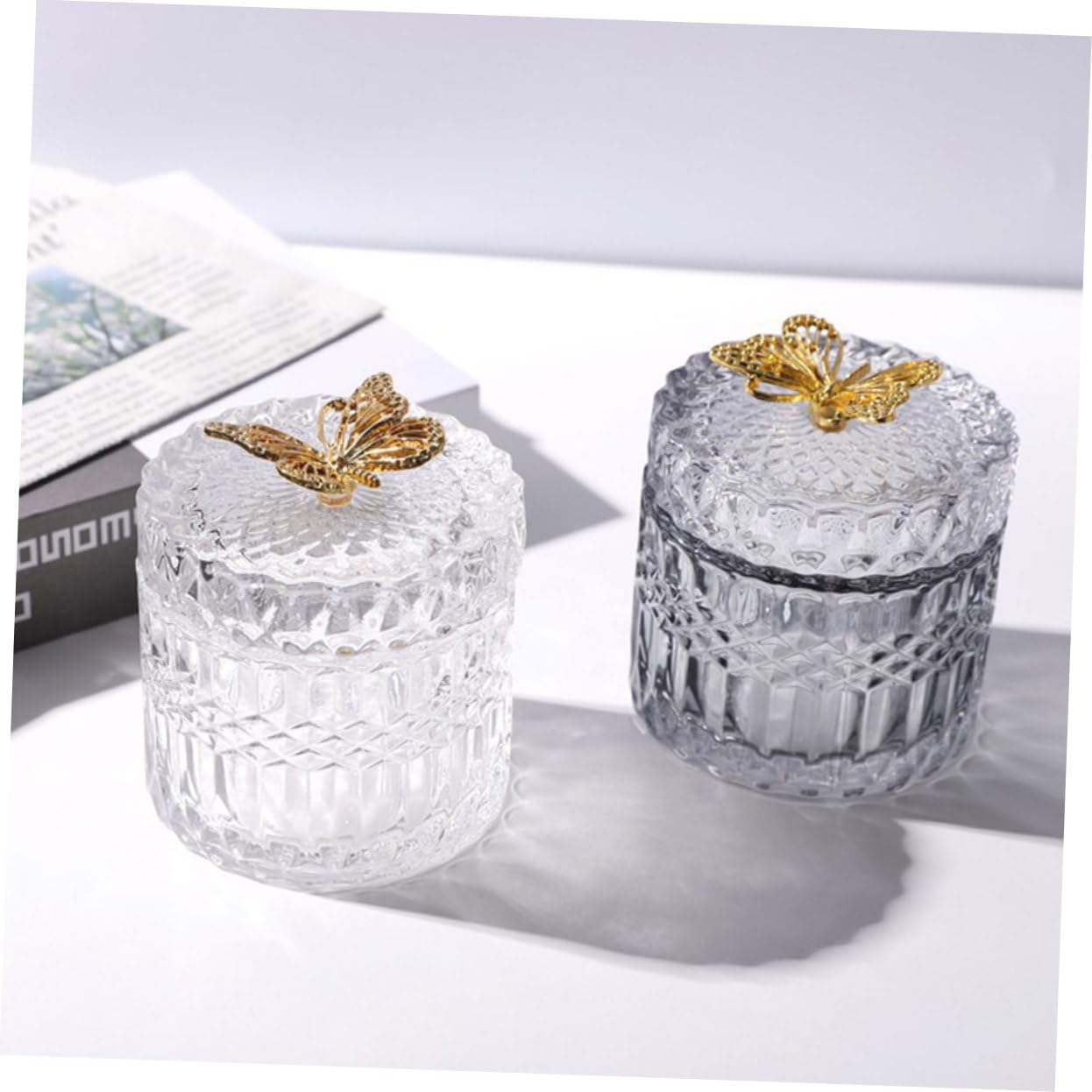 Mipcase Barattolo per Caramelle e Snack Coperchio Ermetico, Contenitore Trasparente in Vetro per Conservazione Alimenti Domestici, Porta Gioielli Decorativo per Cucina e Scrivania, Grande