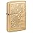 Zippo Lighter: Eagle and American Flag, Engraved - High Polish Brass 81394