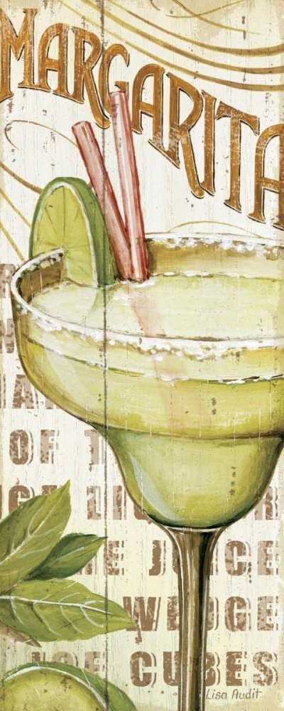 ART-CANVAS-stretched-on-WOODEN -BARS Margarita Audit Lisa - Kitchen vertical image Contemporary kitchen dining bar drinks words Marga Fine art print 37_X_14_in