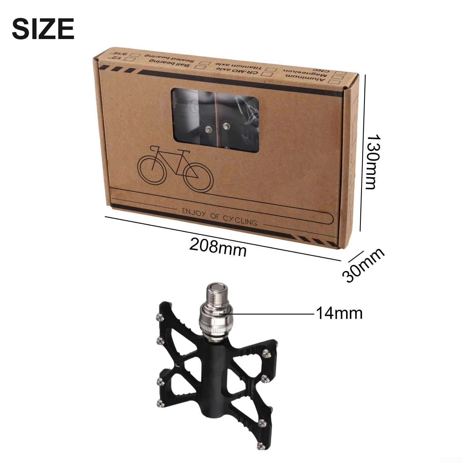 Pedales de liberación rápida con características antideslizantes para bicicletas plegables y de montaña Brompton de 9/16 pulgadas, diseño de aluminio
