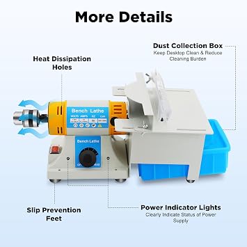 Multi-Functional Mini Table Saw, 2 in 1 Desktop Electric Saw & Lathe Machine, Benchtop Woodworking Machine for Cutting Grinding, Heating up to 30 C, 0-4mm Grinding Head