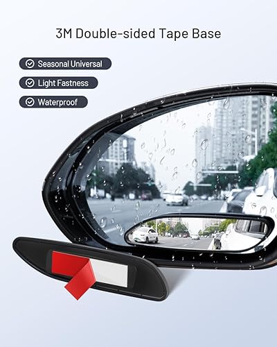 Miniatura 5 de WildAuto Espejo de Punto Ciego, Ángulo de Visión Horizontal Amplio de 5", el Espejo Lateral de Punto Ciego Puede Ajustarse Hacia Arriba y Hacia