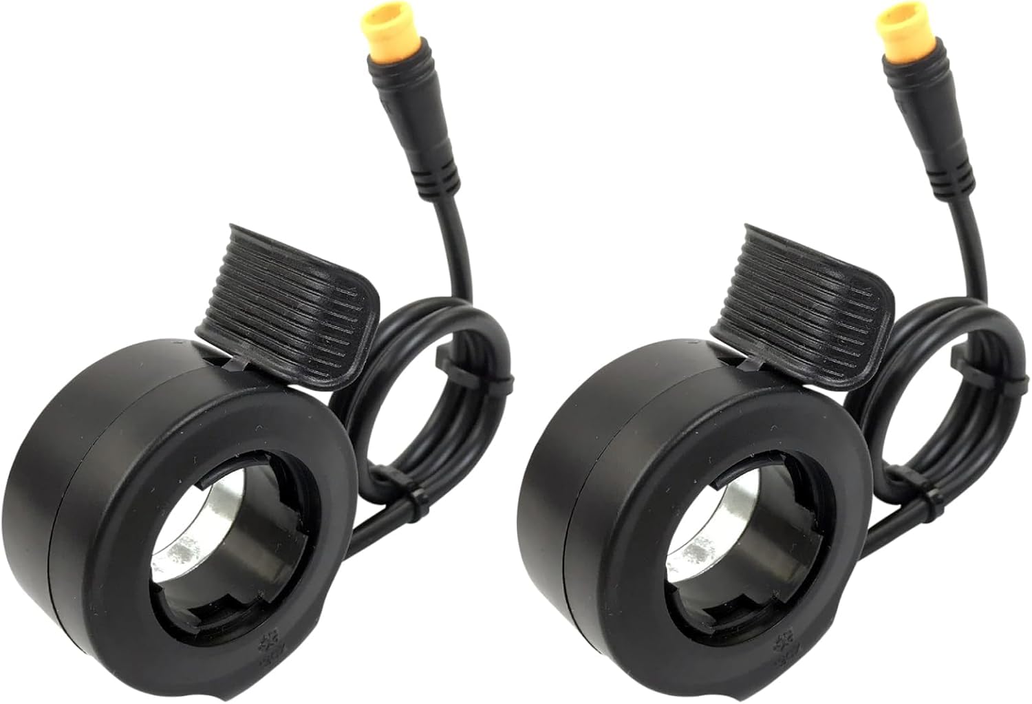 Flylin 2 sztuki gazu na kciuk do roweru elektrycznego, Thumb Throttle, gazu do roweru elektrycznego, prawy/lewy, do 3-pinowego złącza żeńskiego, akcesoria kontrolne, gaz na kciuk z wodoodporną