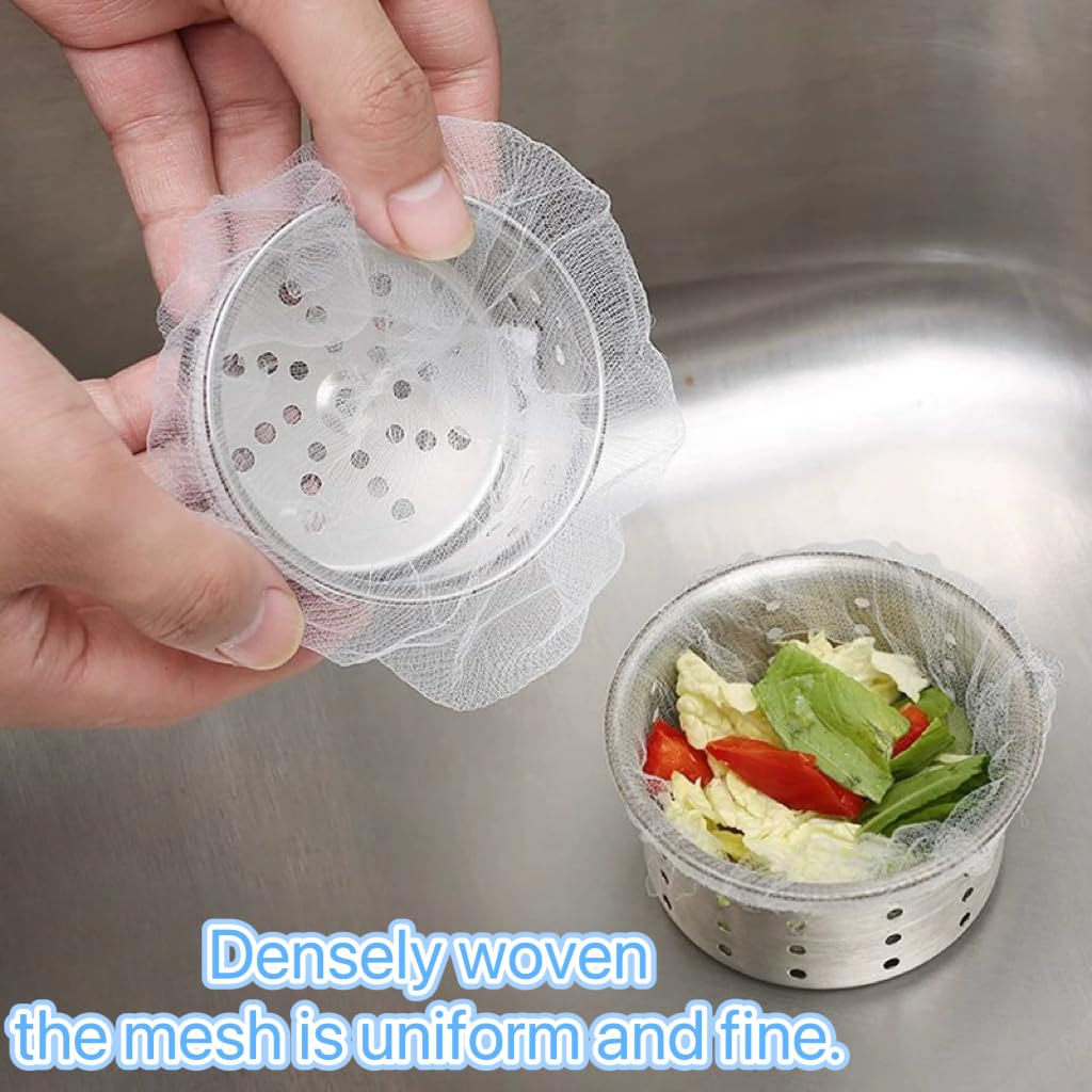 Colador De Cafe De Tela Mesh Drain Cover 250 PCS Kitchen Disposable Mesh Sink And PP Extraction Box Fits All Size Sink Strainer Elastic Anti-clogging Sink Drain Strainer Collecting Kitchen Food Waste