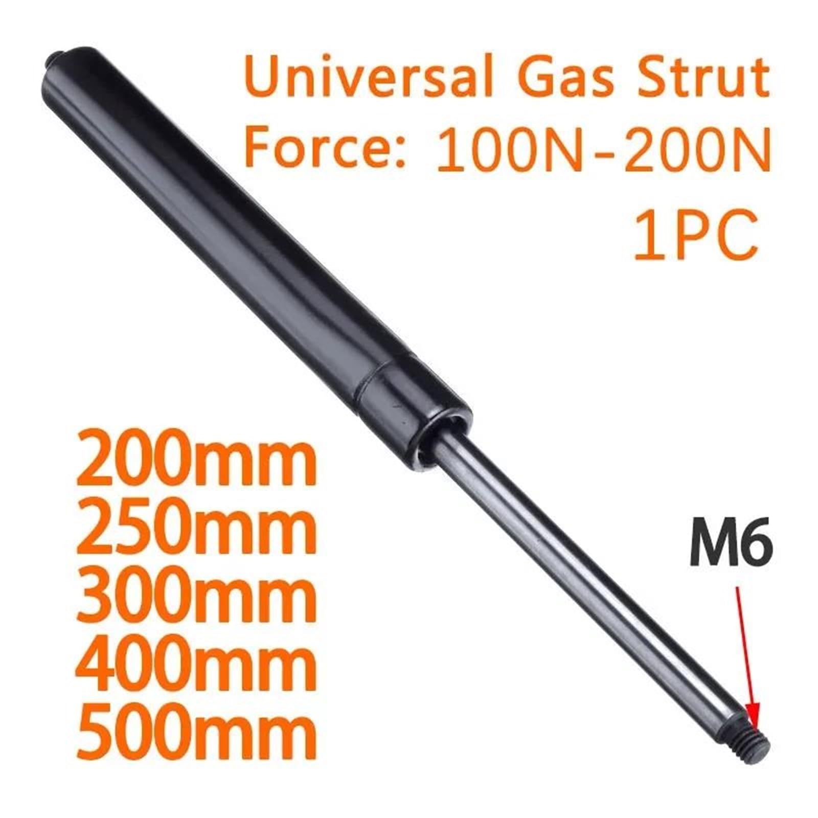 Gasdruckfedern Unterstützen 1 Stück Für RV Bett Fenster Bus Wohnwagen 100N 150N 200N 10mm Auto Gas Strut Bars Gas Frühling Haube 200-500mm M6 Unterstützung Stange Shock Lift(200N,500mm)