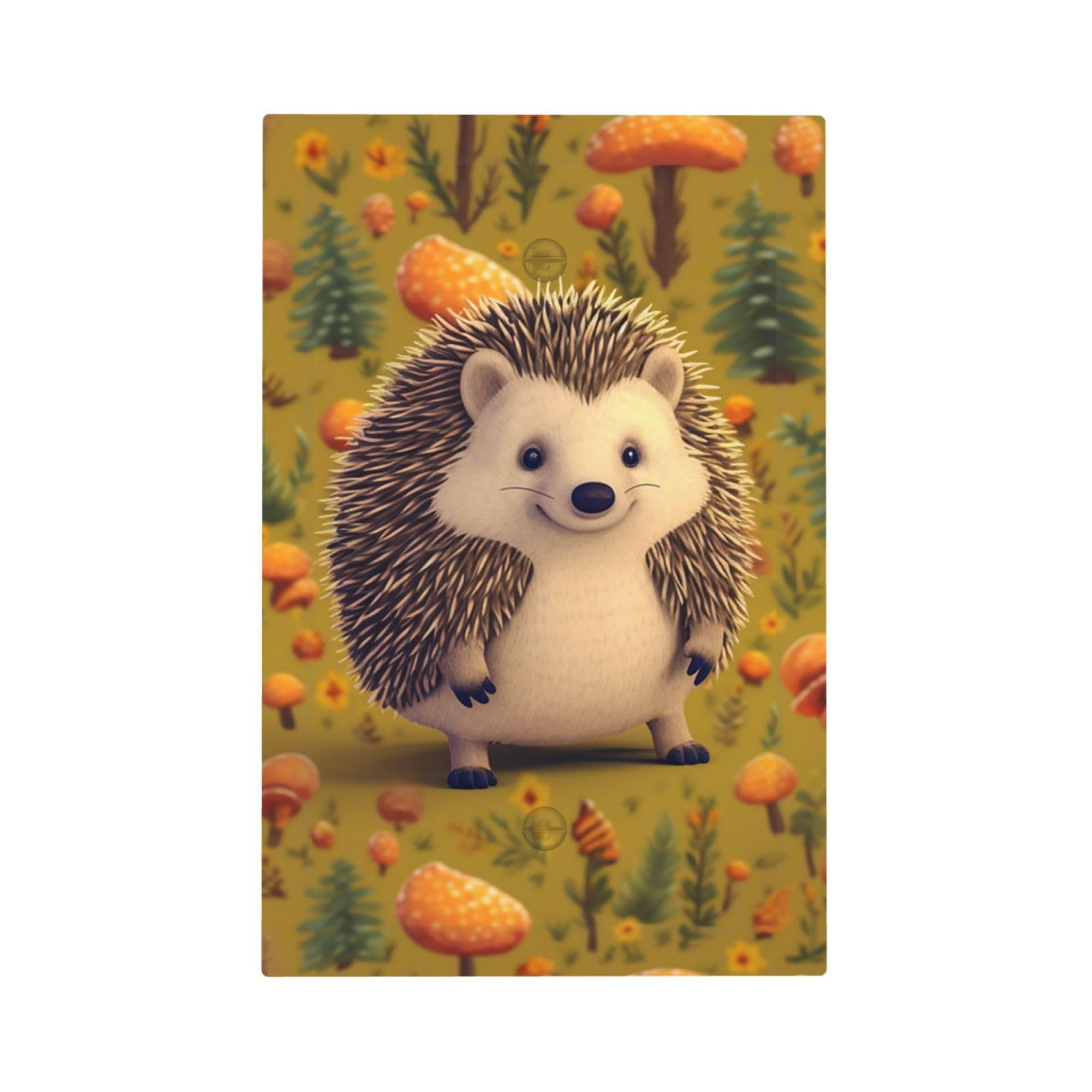 1-Gang Decorator Wall Plate Hedgehog Light Switch Cover Single Gang Receptacle Outlet Wall Plate Mid Size 5" x 3" Wallplate Unbreakable Polycarbonate Outlet Faceplates Covers
