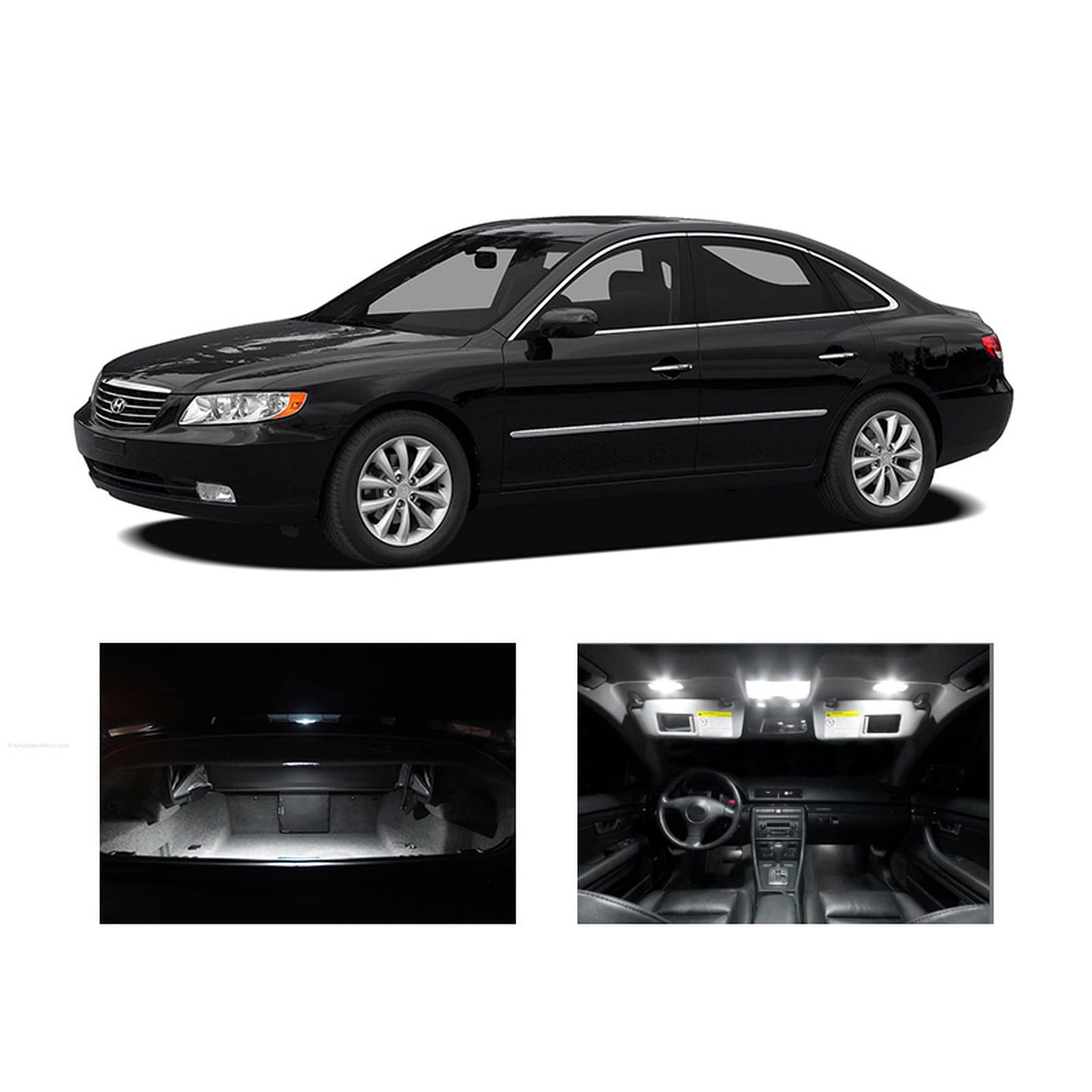 Kit de 12 Bombillas LED Blancas para Techo de Coche, para Hyundai Azera 2006-2009 2010 2011, lámpara de Placa de Puerta de Maletero