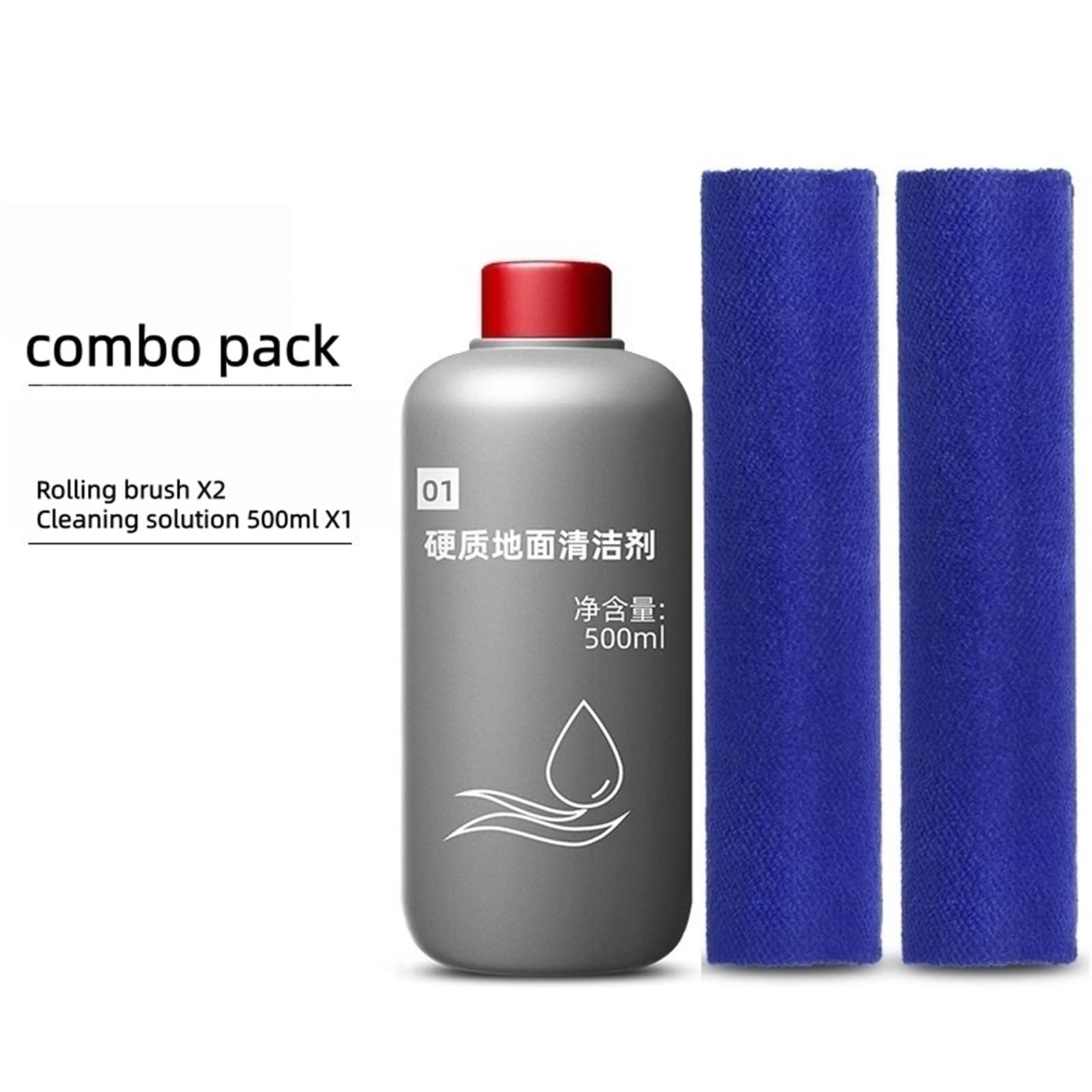 Juego de 500 ml de solución limpiadora for suelos duros y 2 cepillos de rodillo suaves, compatible con Dyson Wash G1. Kit de limpieza con detergente for fregadoras de suelos.