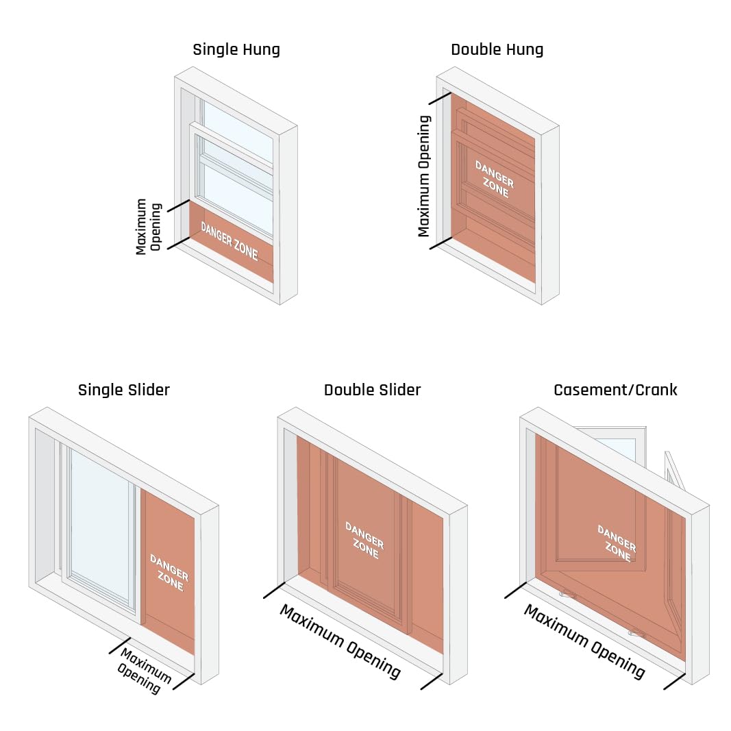 Guardian Angel Window Guard, 23" to 35" Opening Guard Size: 4 Bar - 17 3/8" (#44)