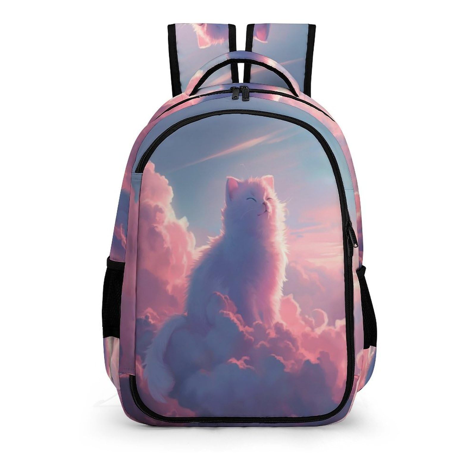 Tpisli Girls Style-11 School Backpack, Cat And Clouds School Bag Large Capacity, Waterproof Backpack Rucksack Books Bag Casual Daypack, Elementary School Bags Bookbags With Animal Cat