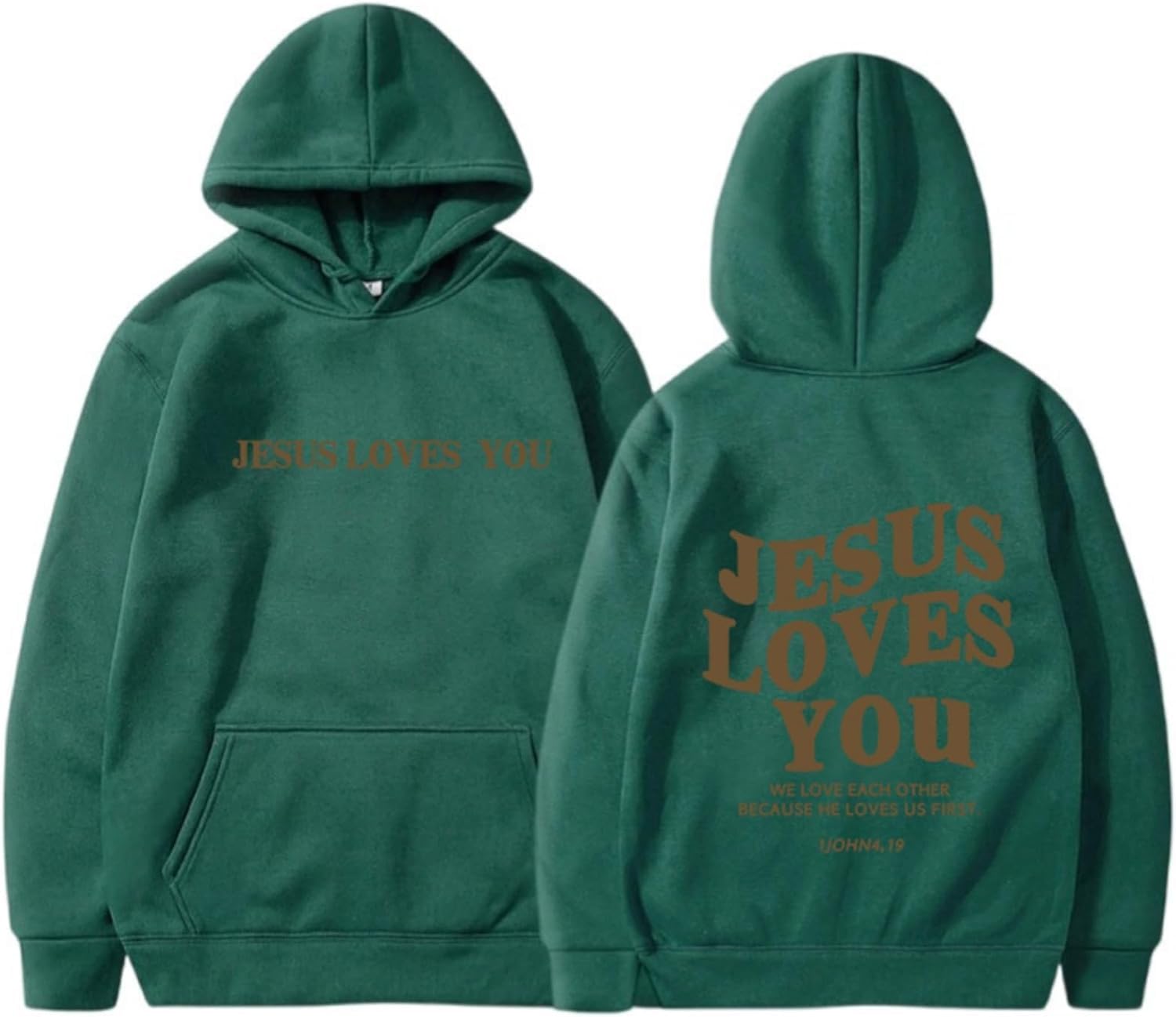 Jesus Loves You Hoodie Faith Over Fear hoodie Christian Bible Verse Religious Sweatshirt Pullover Faith Sweater