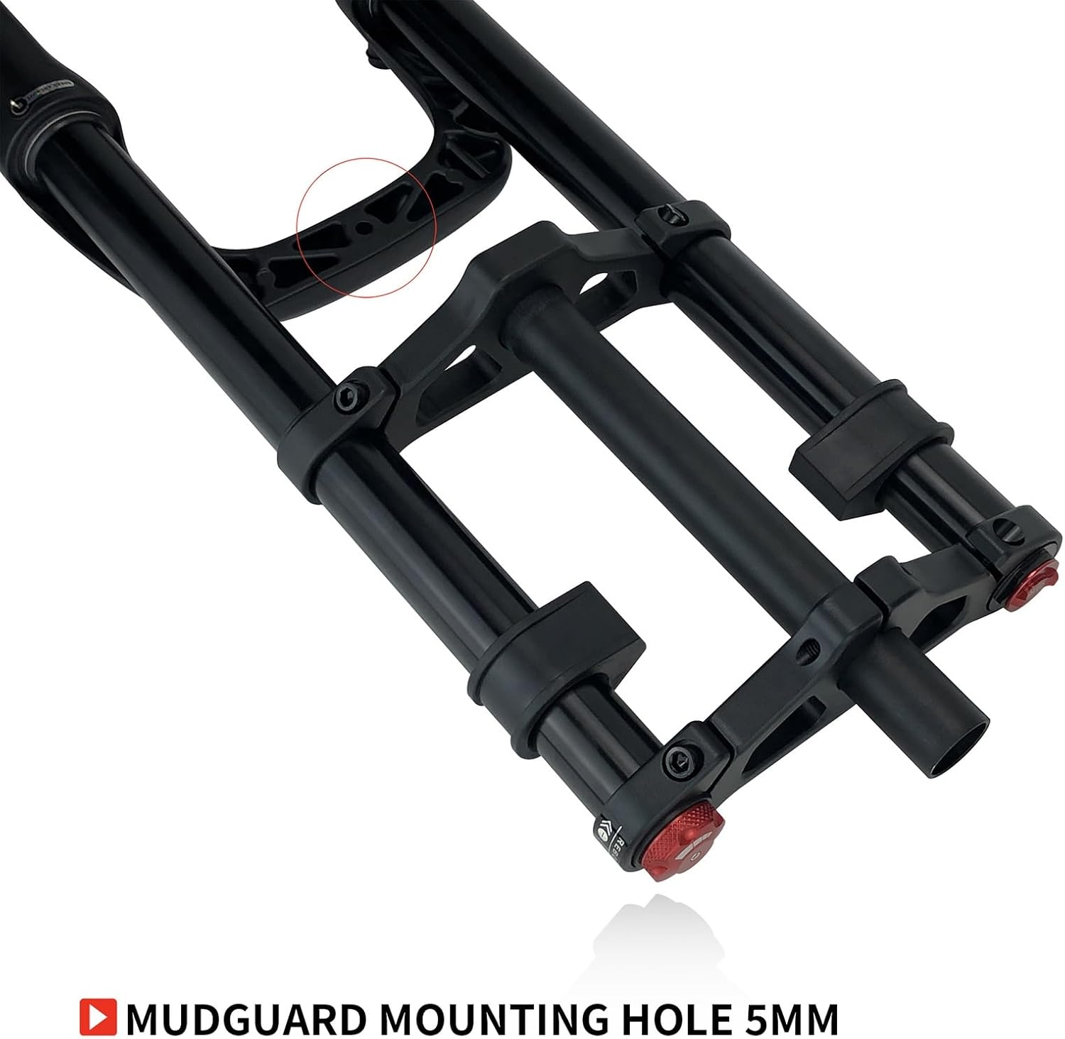 20/26 Inch Fat Fork 4.0" Tire Disc Brake Travel 170mm MTB Bike Air Suspension Fork 1-1/8" Rebound Adjustment Thru Axle Electric Bicycle Front Fork 15x135mm