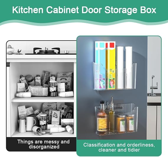 HEKOBAG 2 Pack Wall Mount Self-Adhesive Storage Box