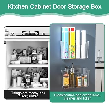 HEKOBAG 2 Pack Wall Mount Self-Adhesive Storage Box