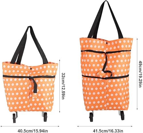 Miniatura 6 de Bolsa plegable con ruedas 2 en 1 reutilizable carrito de compras bolsas de comestibles